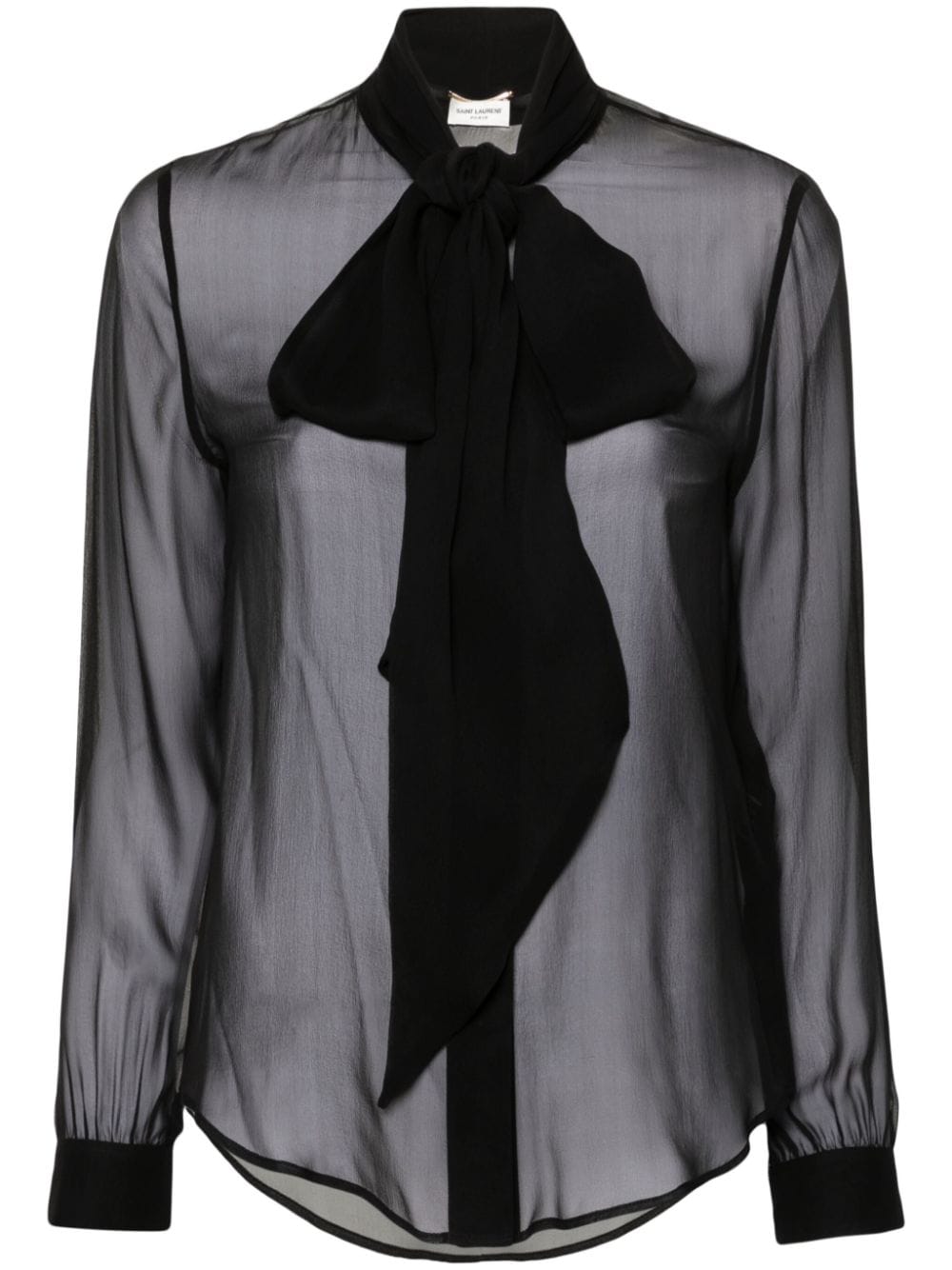 Saint Laurent pussy-bow silk shirt - Black von Saint Laurent