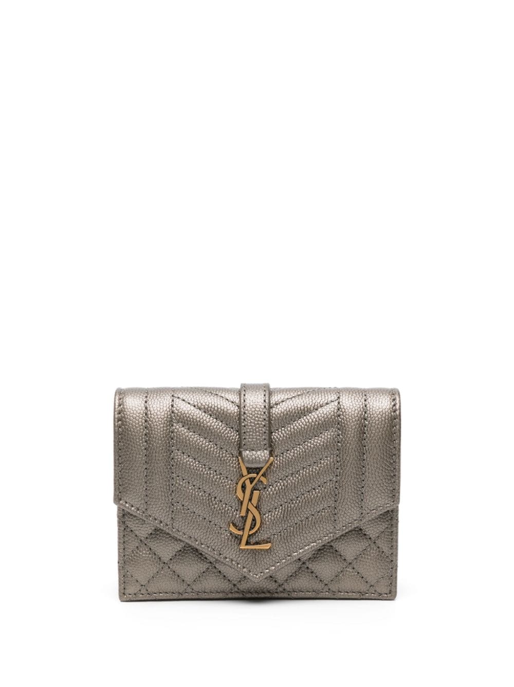 Saint Laurent quilted leather wallet - Brown von Saint Laurent