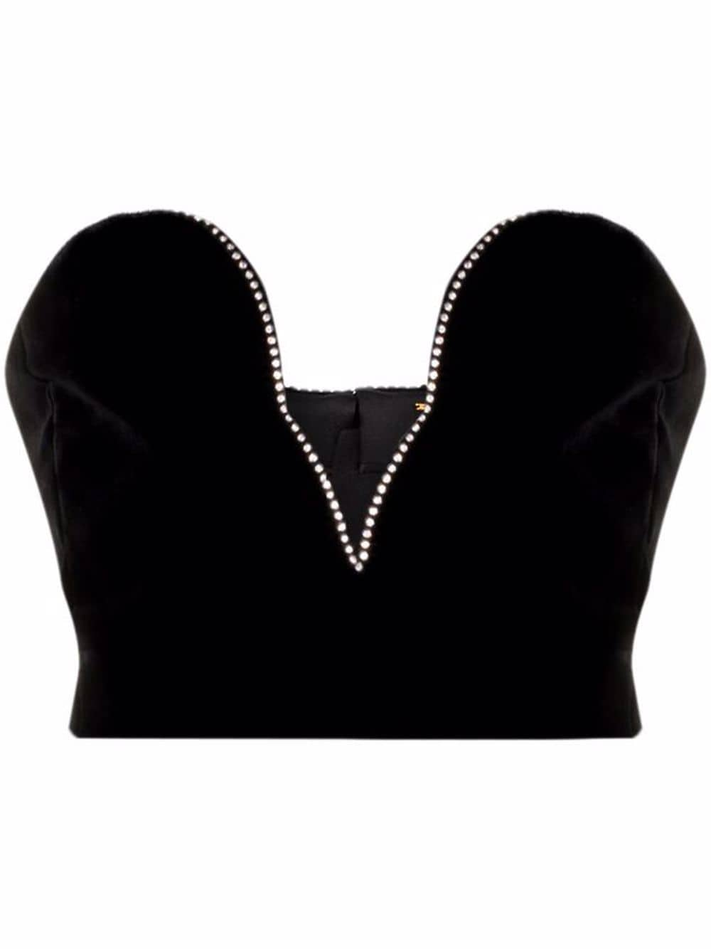 Saint Laurent rhinestone-embellished bustier top - Black von Saint Laurent