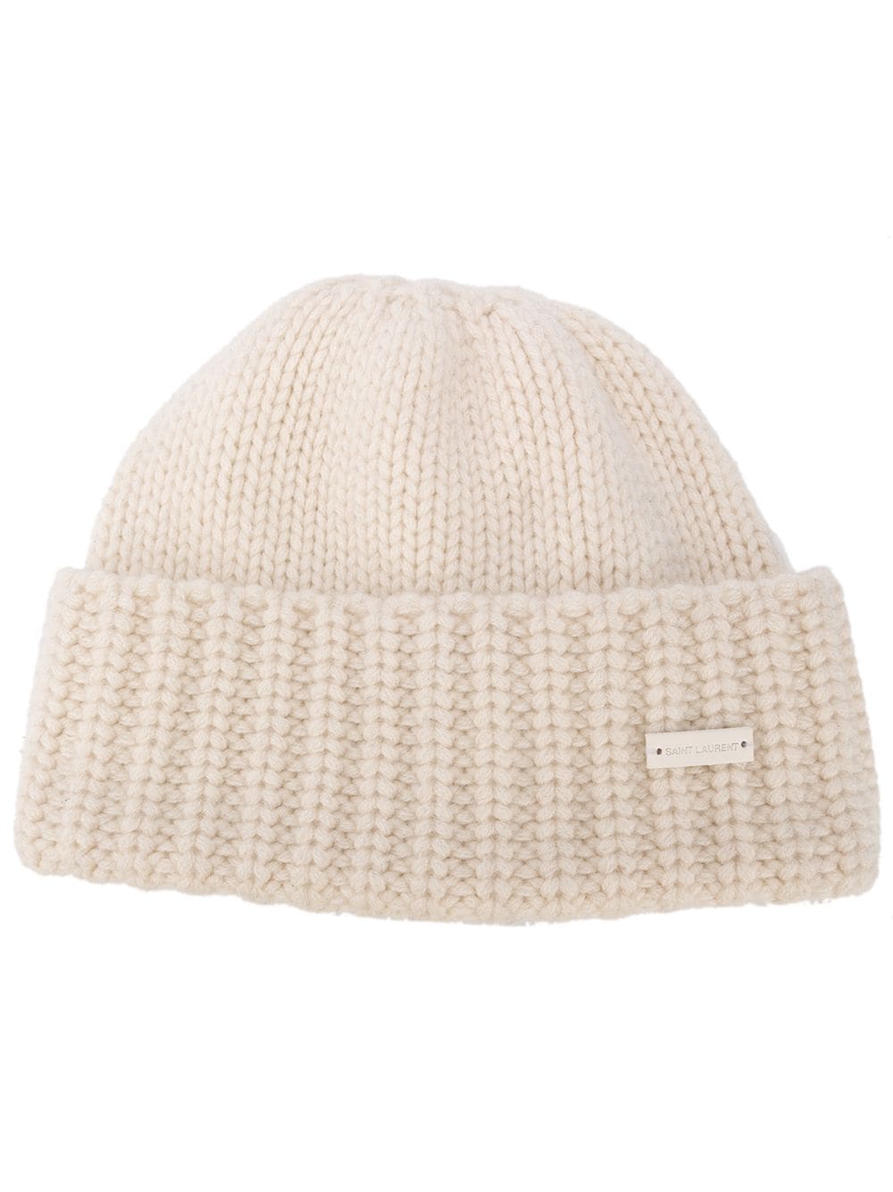 Saint Laurent rib-knit cashmere beanie - Neutrals von Saint Laurent