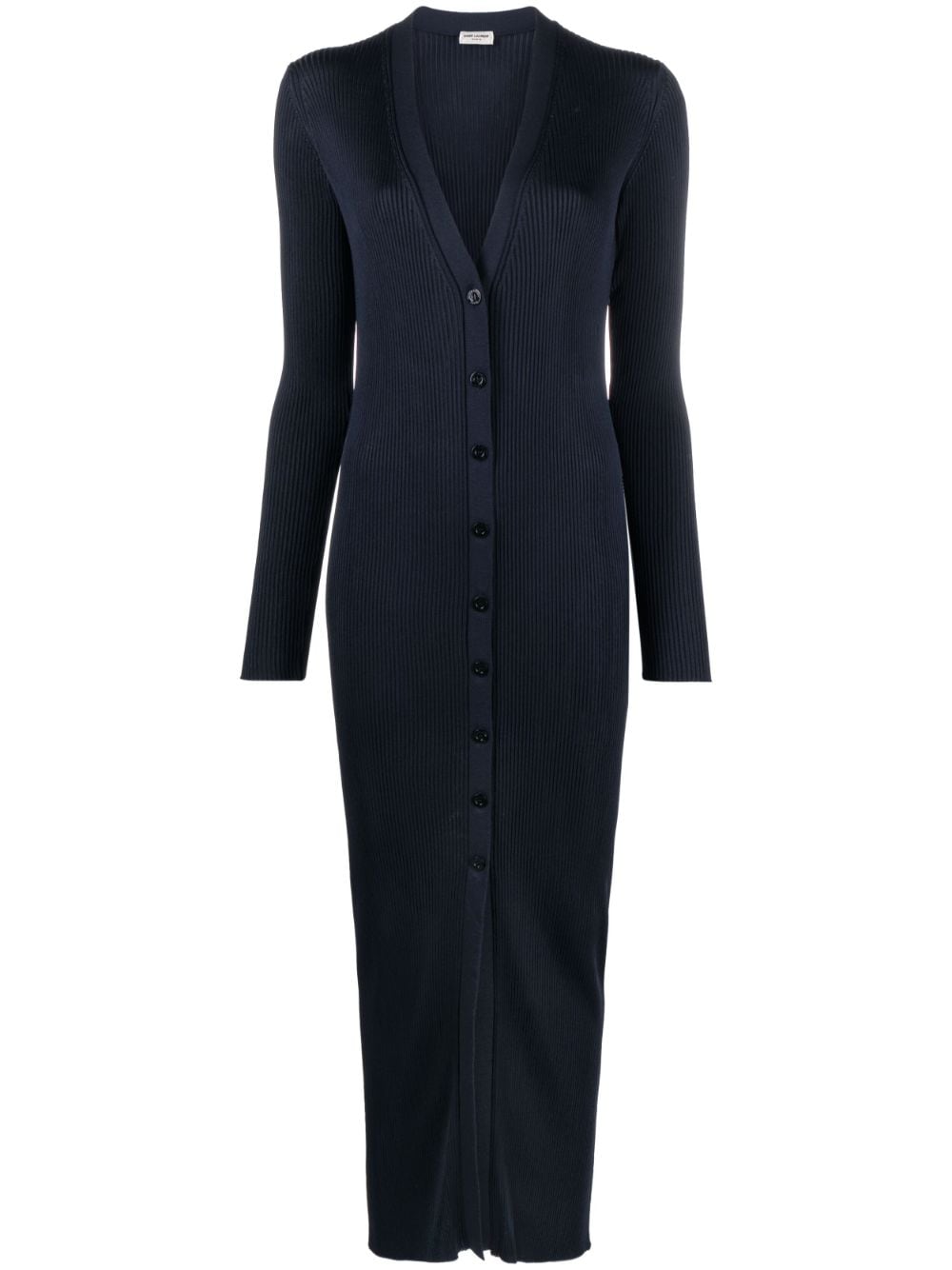 Saint Laurent ribbed-knit cardigan dress - Blue von Saint Laurent