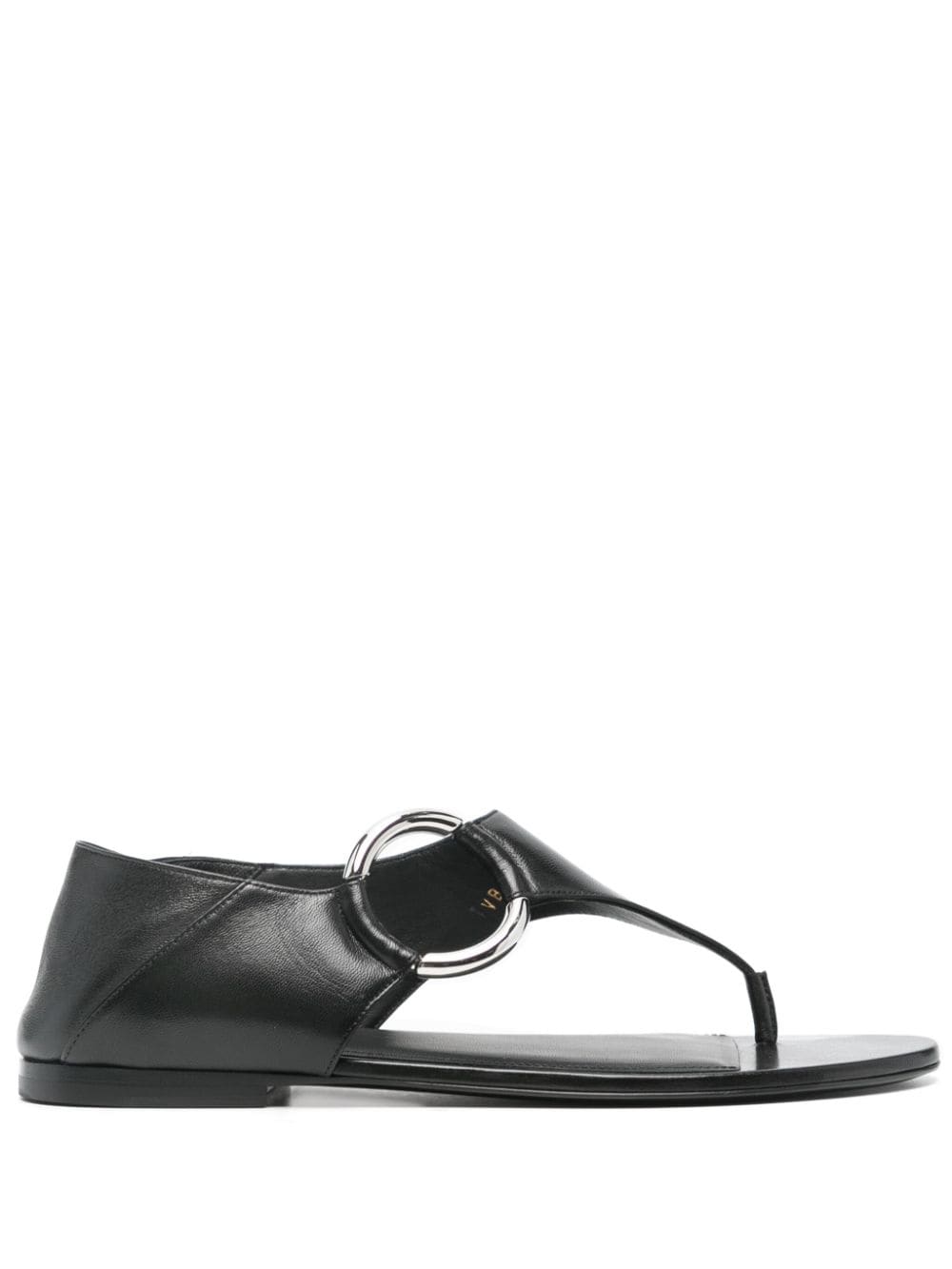 Saint Laurent ring leather flat sandals - Black von Saint Laurent