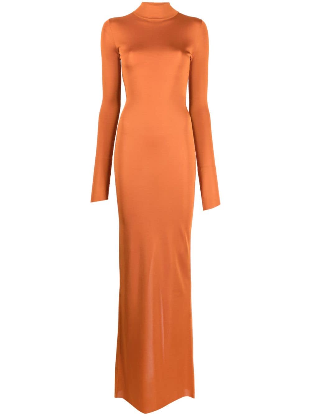 Saint Laurent roll-neck knitted maxi dress - Orange von Saint Laurent