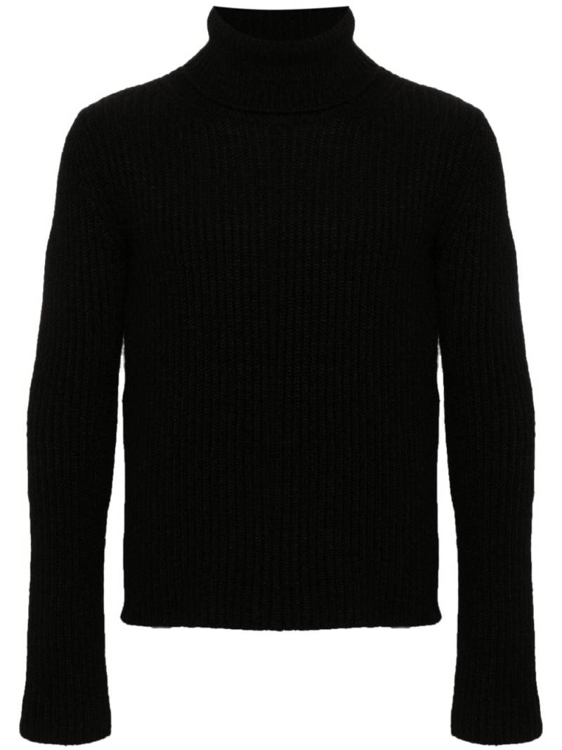 Saint Laurent roll-neck ribbed-knit jumper - Black von Saint Laurent