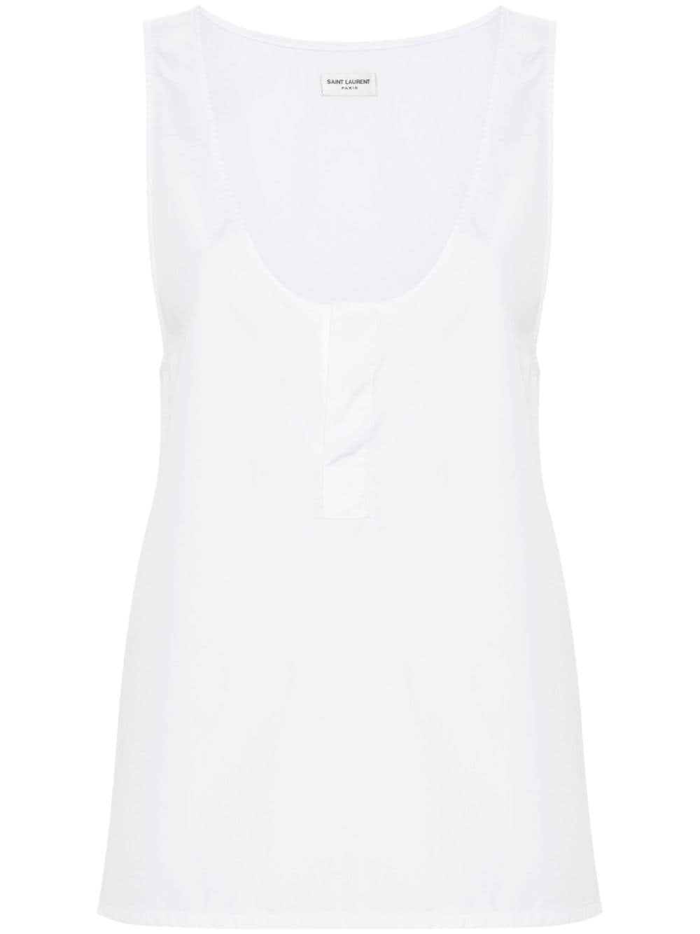 Saint Laurent semi-sheer henley tank top - White von Saint Laurent