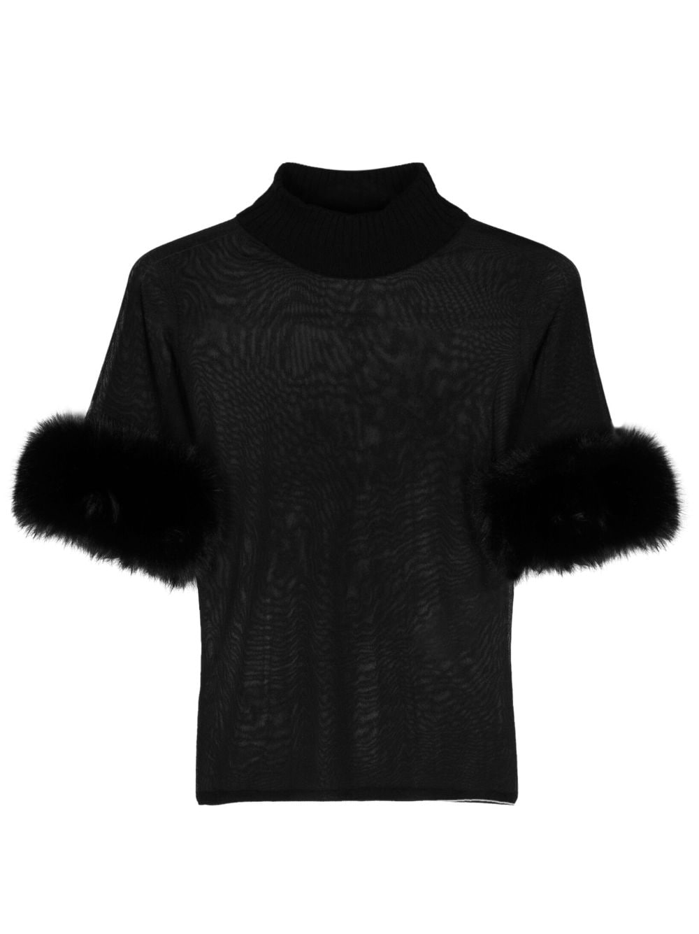 Saint Laurent semi-sheer high-neck sweatshirt - Black von Saint Laurent