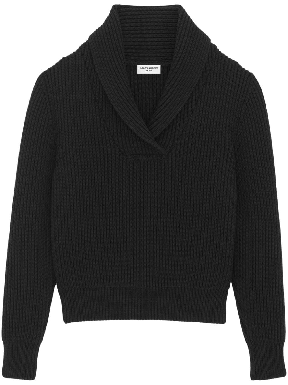 Saint Laurent shawl-collar wool jumper - Black von Saint Laurent
