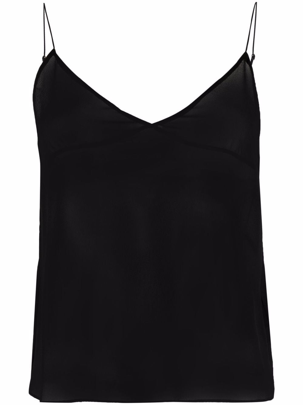 Saint Laurent sheer-panel vest top - Black von Saint Laurent