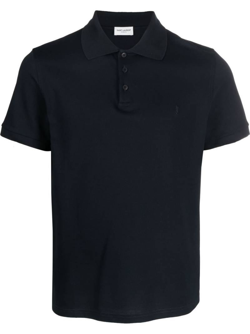 Saint Laurent short-sleeve cotton polo shirt - Blue von Saint Laurent