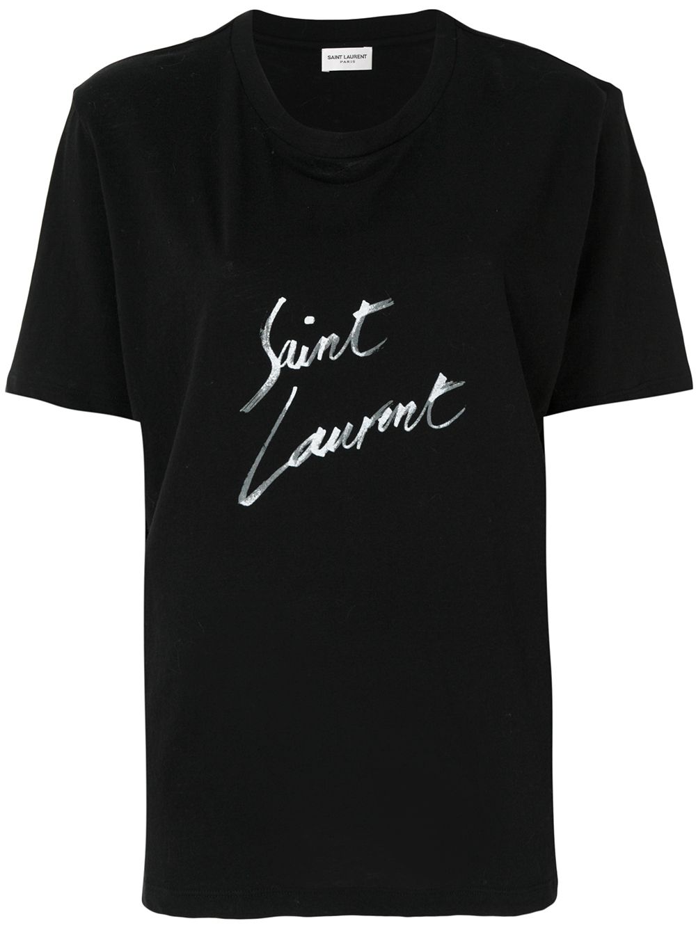 Saint Laurent signature crew-neck T-shirt - Black von Saint Laurent