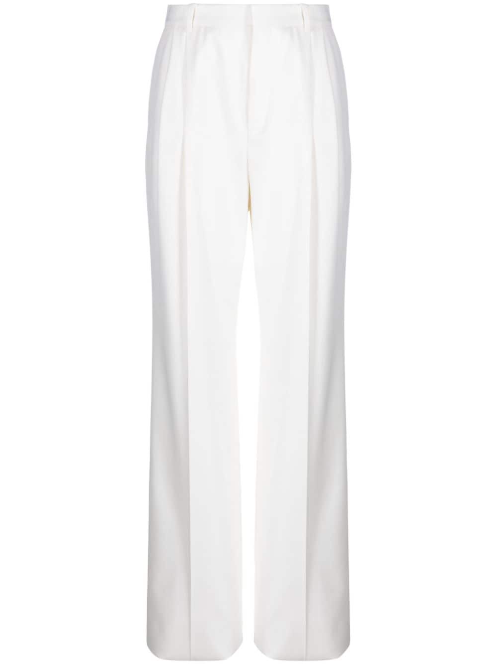 Saint Laurent silk wide-leg trousers - White von Saint Laurent