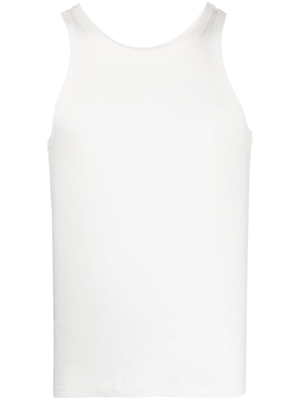 Saint Laurent sleeveless cotton tank top - White von Saint Laurent