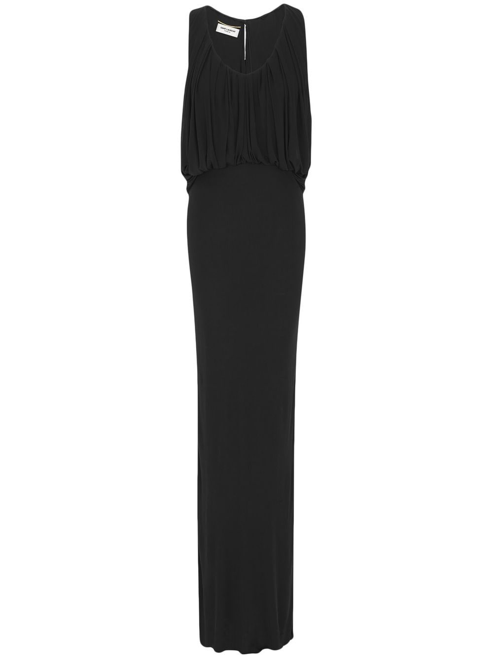 Saint Laurent sleeveless draped dress - Black von Saint Laurent