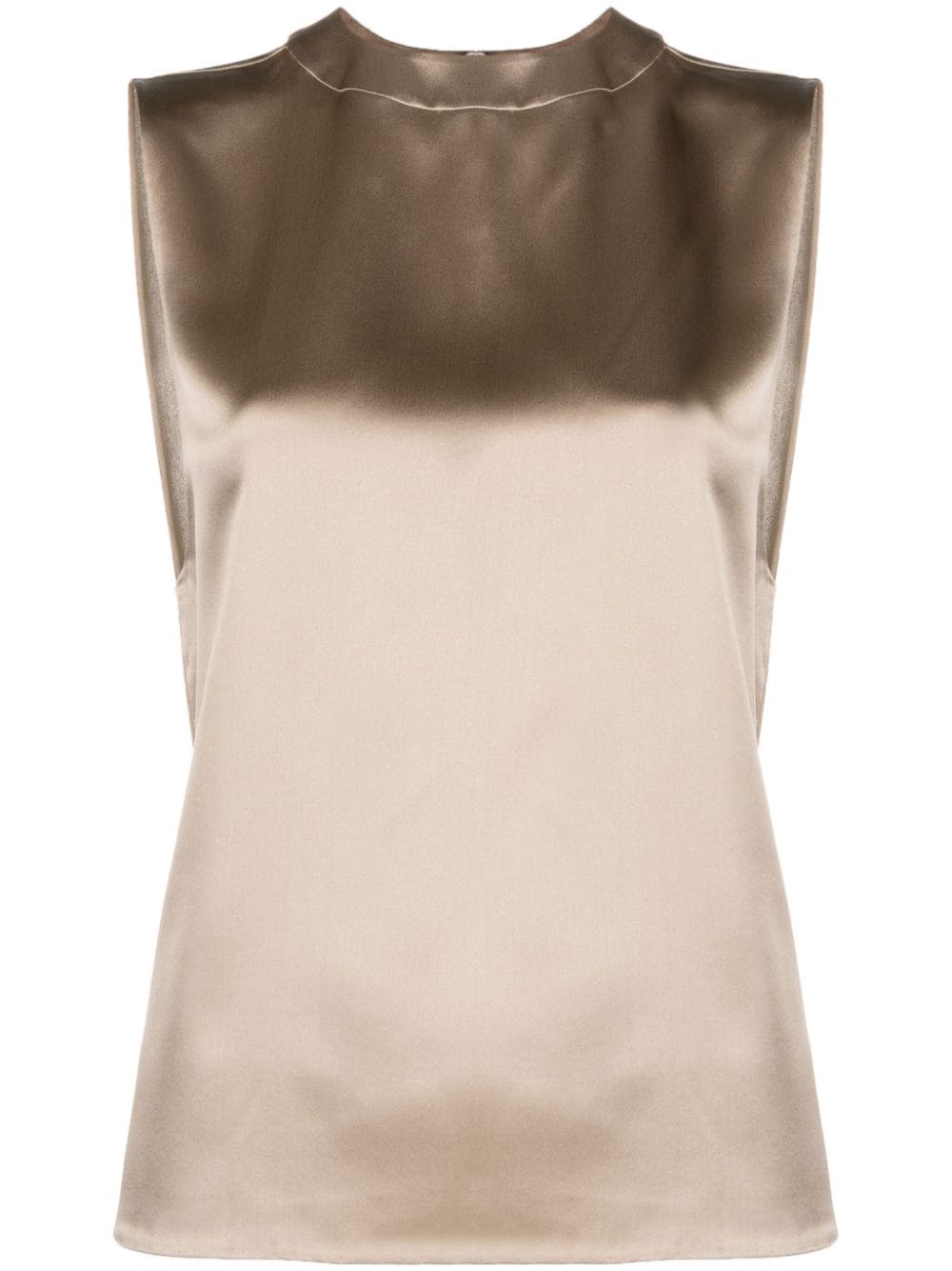 Saint Laurent sleeveless silk T-shirt - Gold von Saint Laurent