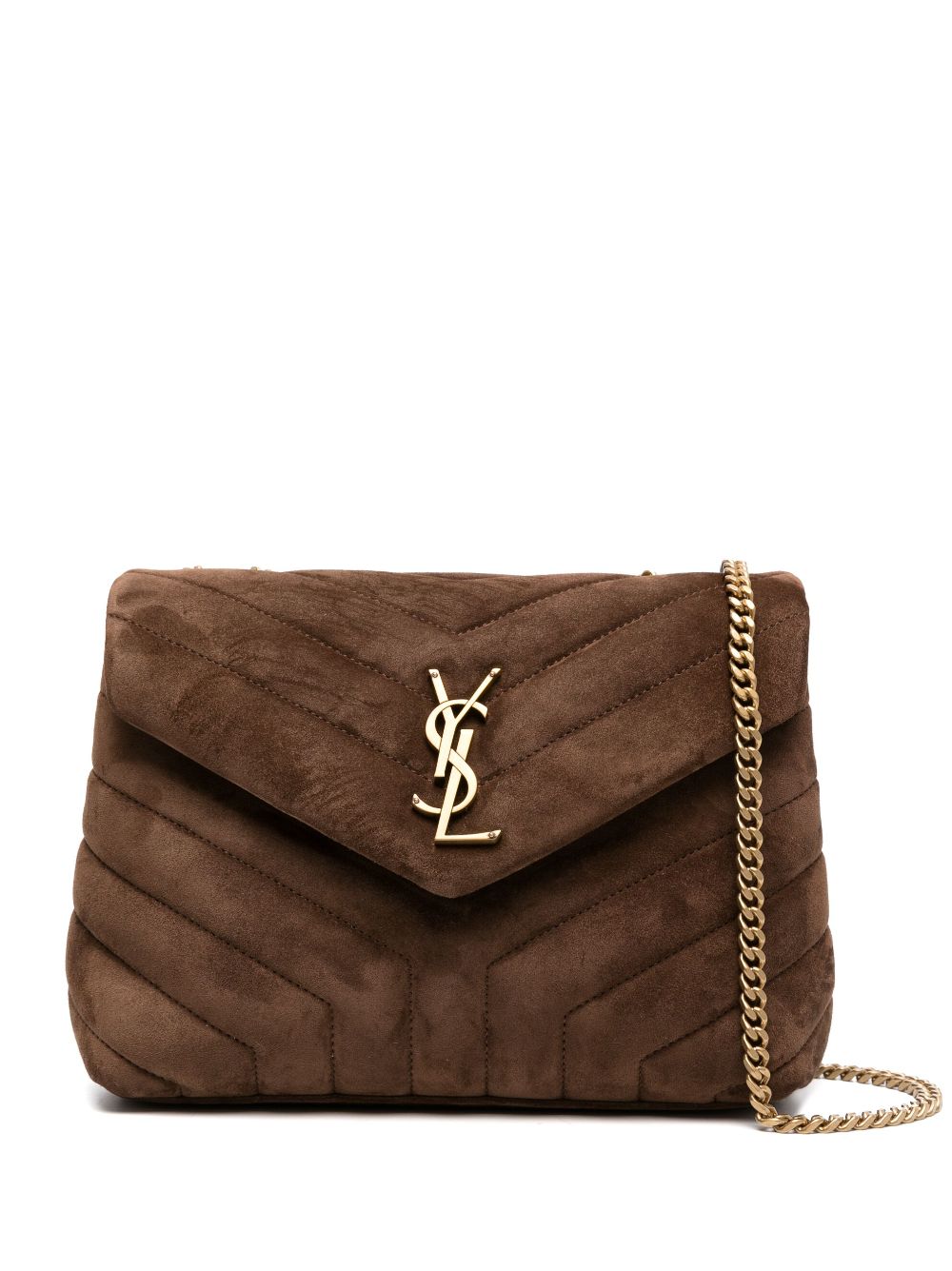 Saint Laurent small Loulou suede shoulder bag - Brown von Saint Laurent