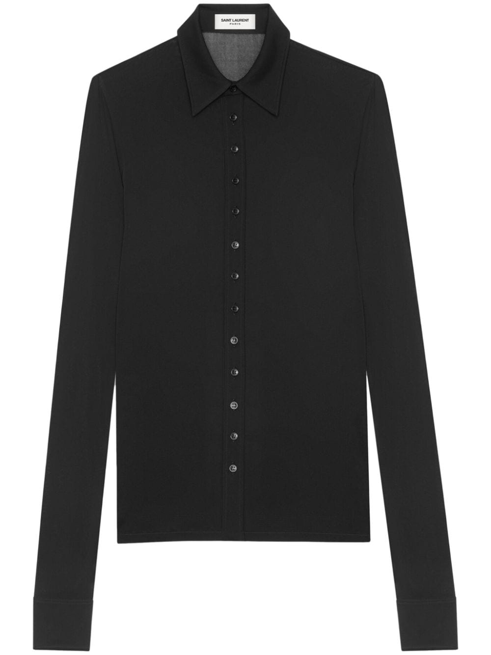 Saint Laurent spread-collar long-sleeve shirt - Black von Saint Laurent