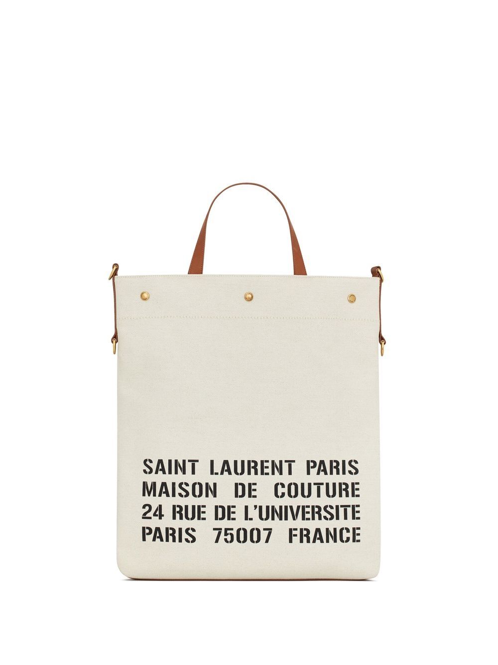 Saint Laurent stencil-logo canvas tote bag - Neutrals von Saint Laurent