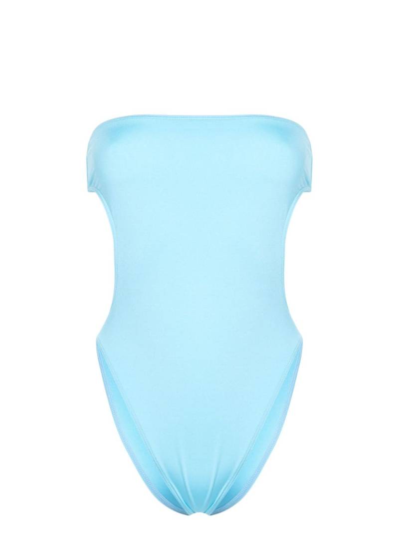 Saint Laurent strapless cut-out swimsuit - Blue von Saint Laurent