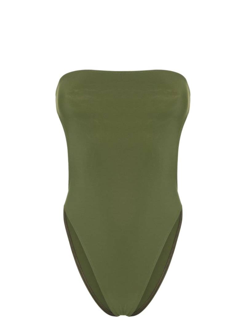 Saint Laurent strapless cut-out swimsuit - Green von Saint Laurent