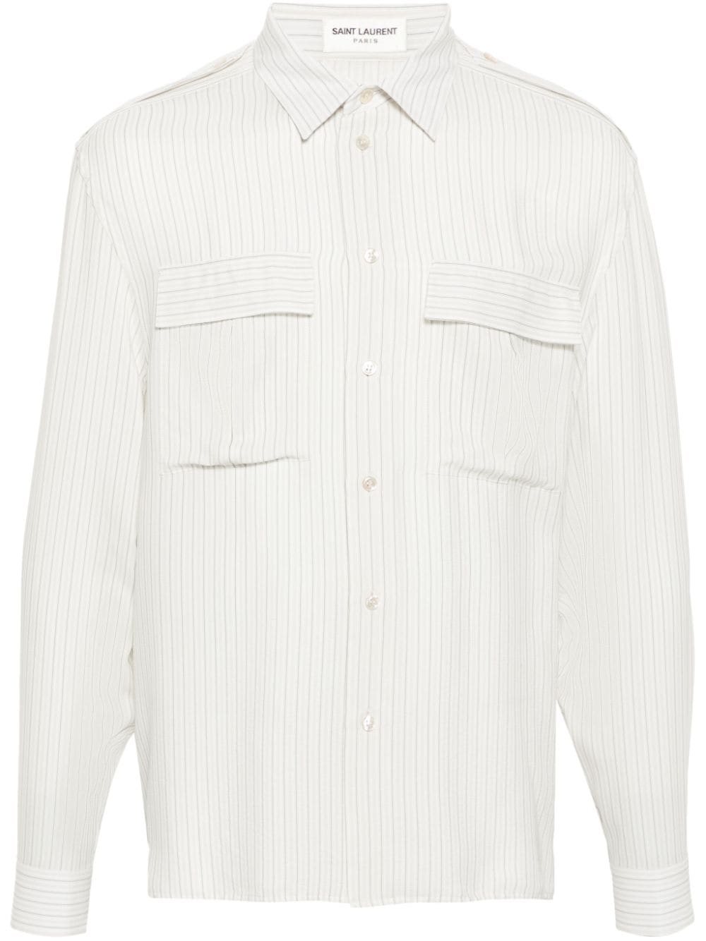 Saint Laurent striped silk shirt - Grey von Saint Laurent