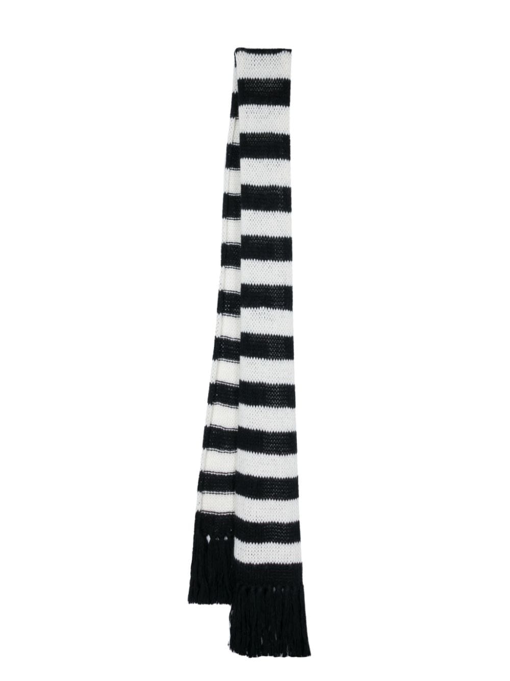 Saint Laurent striped wool scarf - White von Saint Laurent