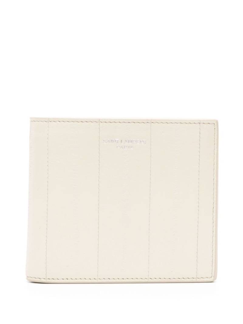 Saint Laurent textured bi-fold leather wallet - Neutrals von Saint Laurent