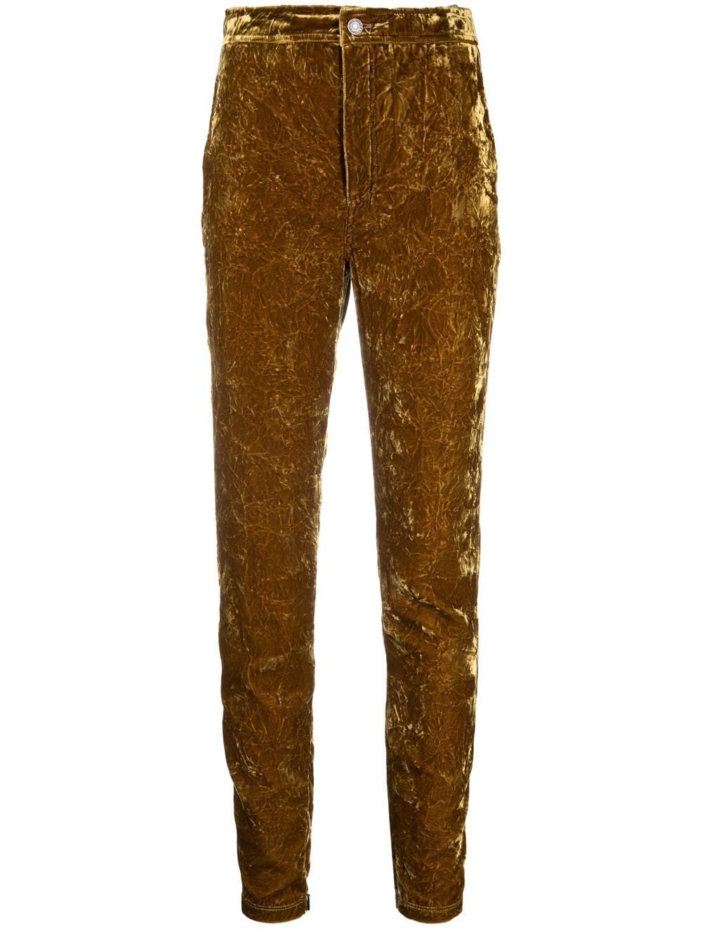 Saint Laurent velvet-effect slim-cut trousers - Green von Saint Laurent