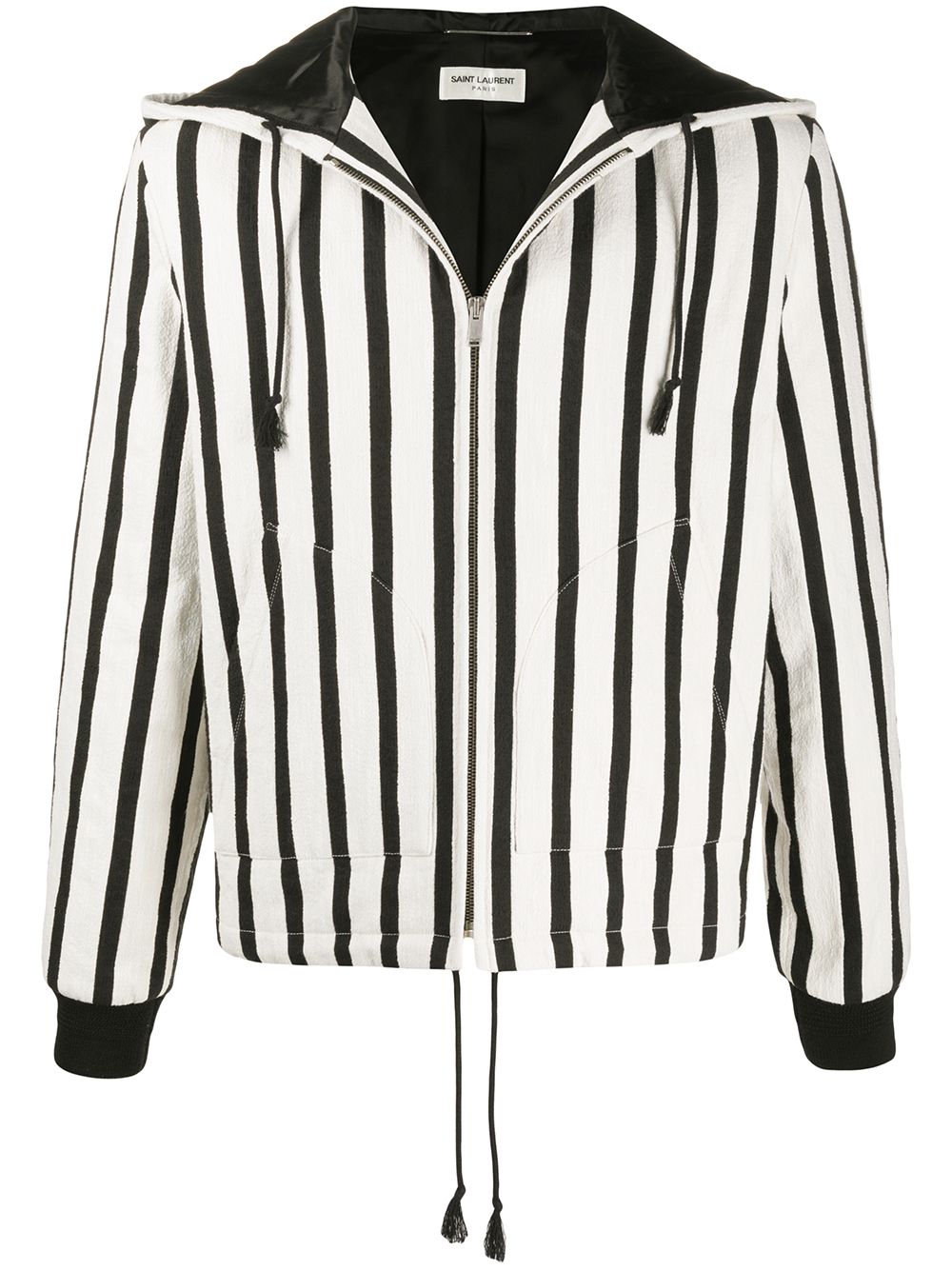 Saint Laurent vertical stripe zipped jacket - White von Saint Laurent