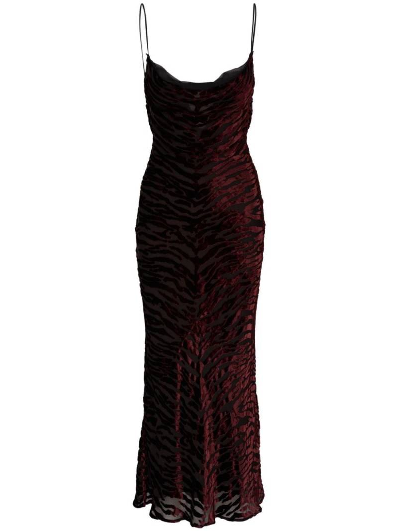 Saint Laurent zebra-print devoré-effect dress - Red von Saint Laurent