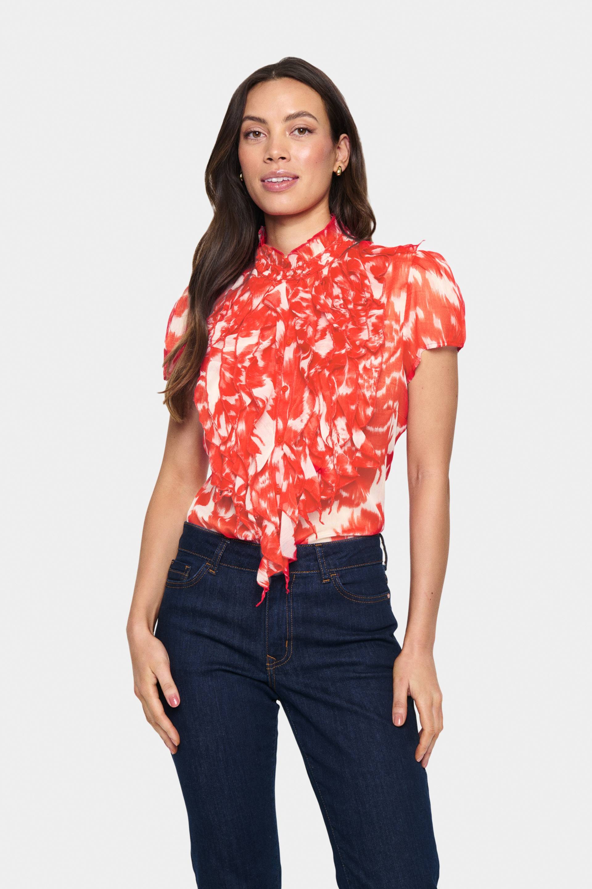 Saint Tropez Rüschenbluse »LiljaSZ Crinkle SS Shirt« von Saint Tropez