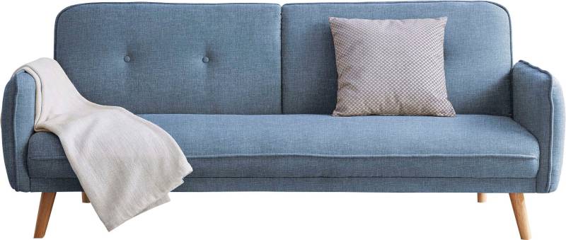 SalesFever Schlafsofa »Linköping, 3-Stizer, Sofa«, mit Knopfheftung im Rücken und Schlaffunktion, Breite 188 cm von SalesFever