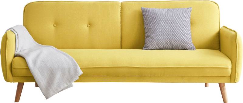 SalesFever Schlafsofa »Linköping, 3-Stizer, Sofa«, mit Knopfheftung im Rücken und Schlaffunktion, Breite 188 cm von SalesFever