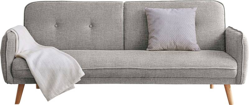 SalesFever Schlafsofa »Linköping, 3-Stizer, Sofa«, mit Knopfheftung im Rücken und Schlaffunktion, Breite 188 cm von SalesFever