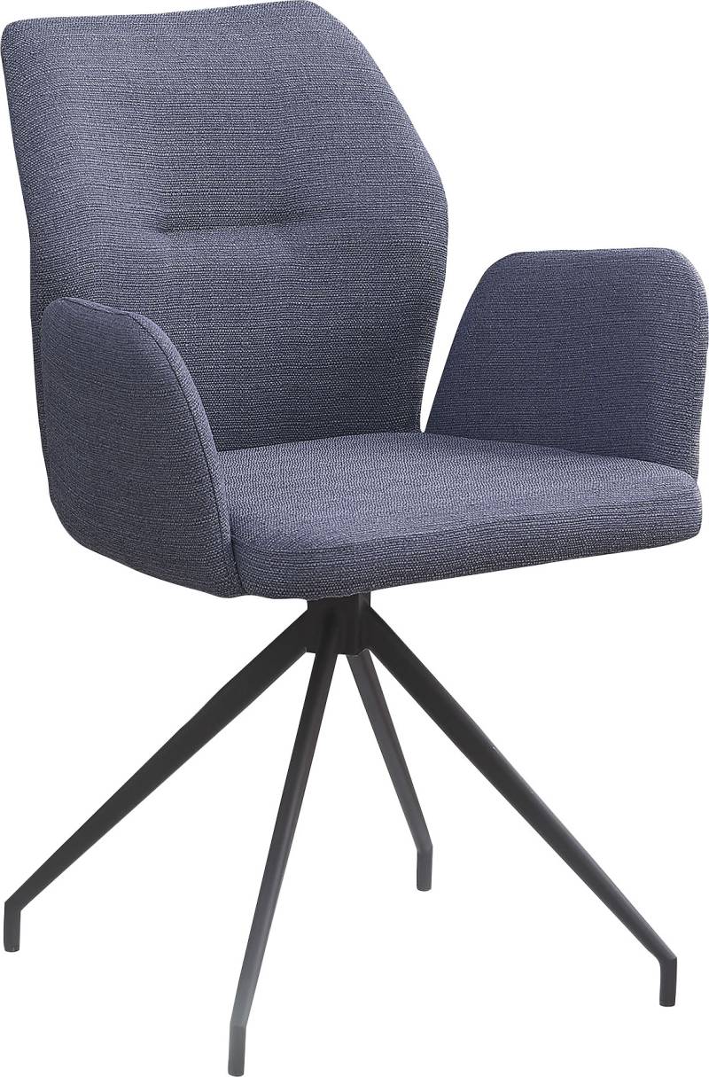 SalesFever Esszimmerstuhl »Taormina Armlehnstuhl, Gestell schwarz«, 1 St., Webstoff strukturiert, Esszimmersessel mit 180° Drehfunktion von SalesFever