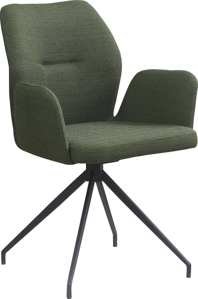 SalesFever Esszimmerstuhl »Taormina Armlehnstuhl, Gestell schwarz«, 1 St., Webstoff strukturiert, Esszimmersessel mit 180° Drehfunktion von SalesFever