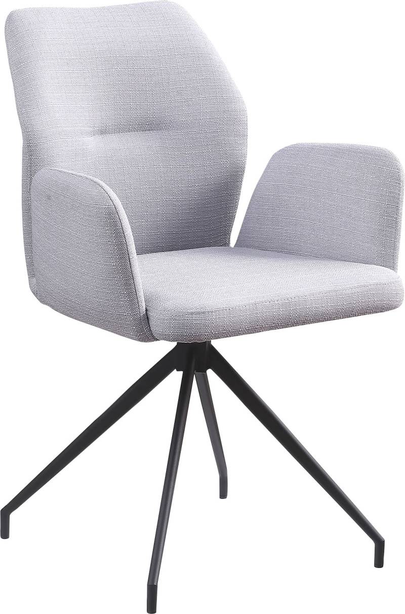 SalesFever Esszimmerstuhl »Taormina Armlehnstuhl, Gestell schwarz«, 1 St., Webstoff strukturiert, Esszimmersessel mit 180° Drehfunktion von SalesFever