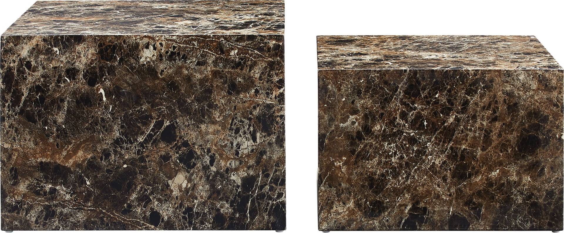 SalesFever Couchtisch »Almeria Bestelltisch«, (Set, 2 St., 2er Set), quadratisch, in Marmoroptik foliert von SalesFever