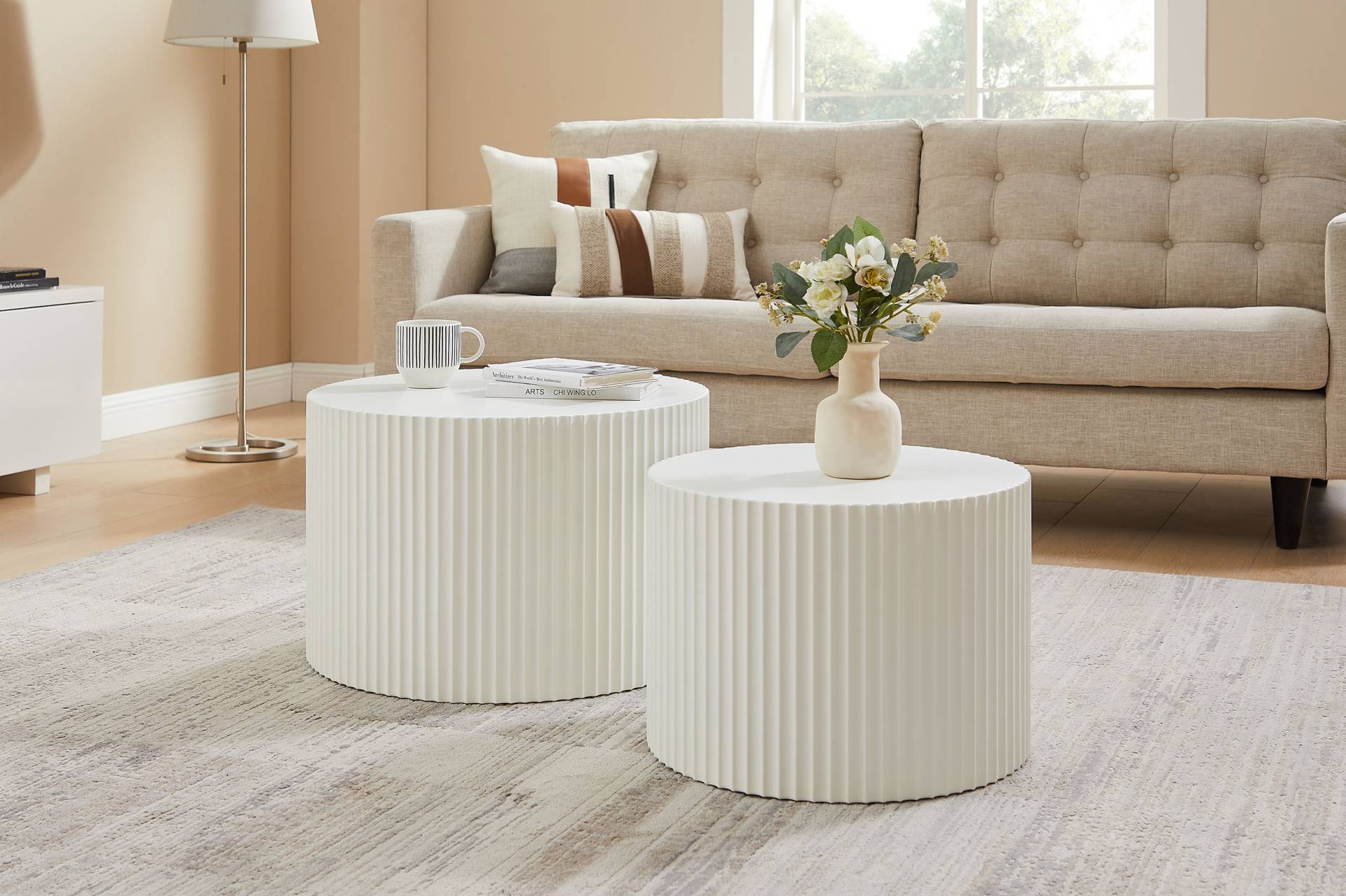 SalesFever Couchtisch »New Orleans«, (Set, 2 St.), mit umlaufender Rillenstruktur von SalesFever