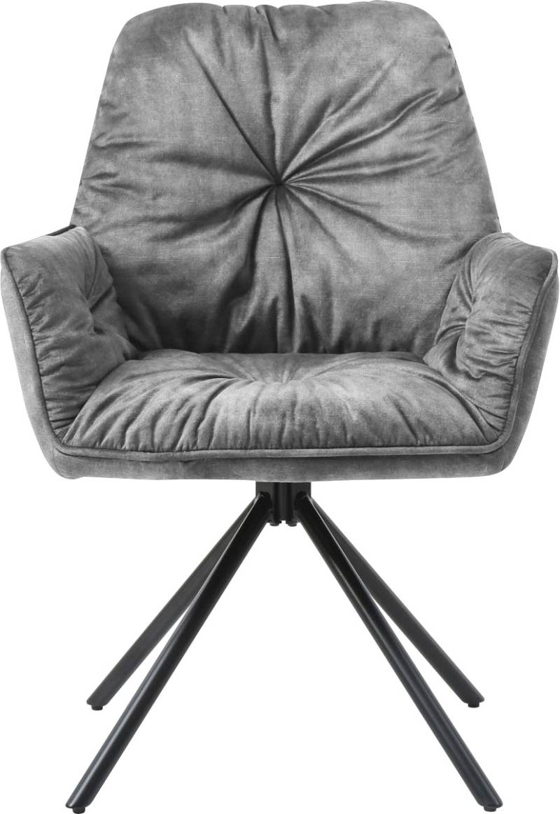 SalesFever Esszimmerstuhl »Ottawa Armlehnstuhl«, 1 St., Samtvelours, Esszimmersessel 360°Drehfunktion, Drehstuhl, Armlehnstuhl von SalesFever