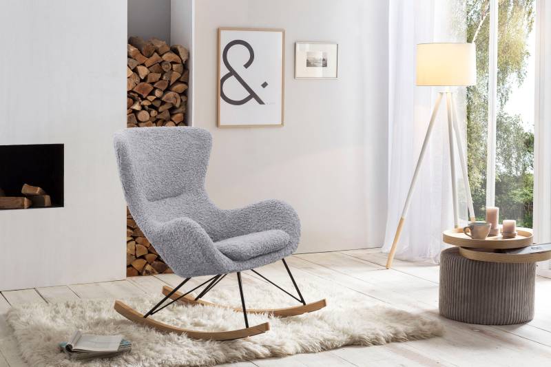 SalesFever Schaukelsessel, mit Bezug in Teddyfell Optik von SalesFever