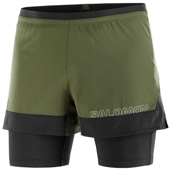 Salomon - Cross 2in1 Shorts - Laufshorts Gr L oliv von Salomon