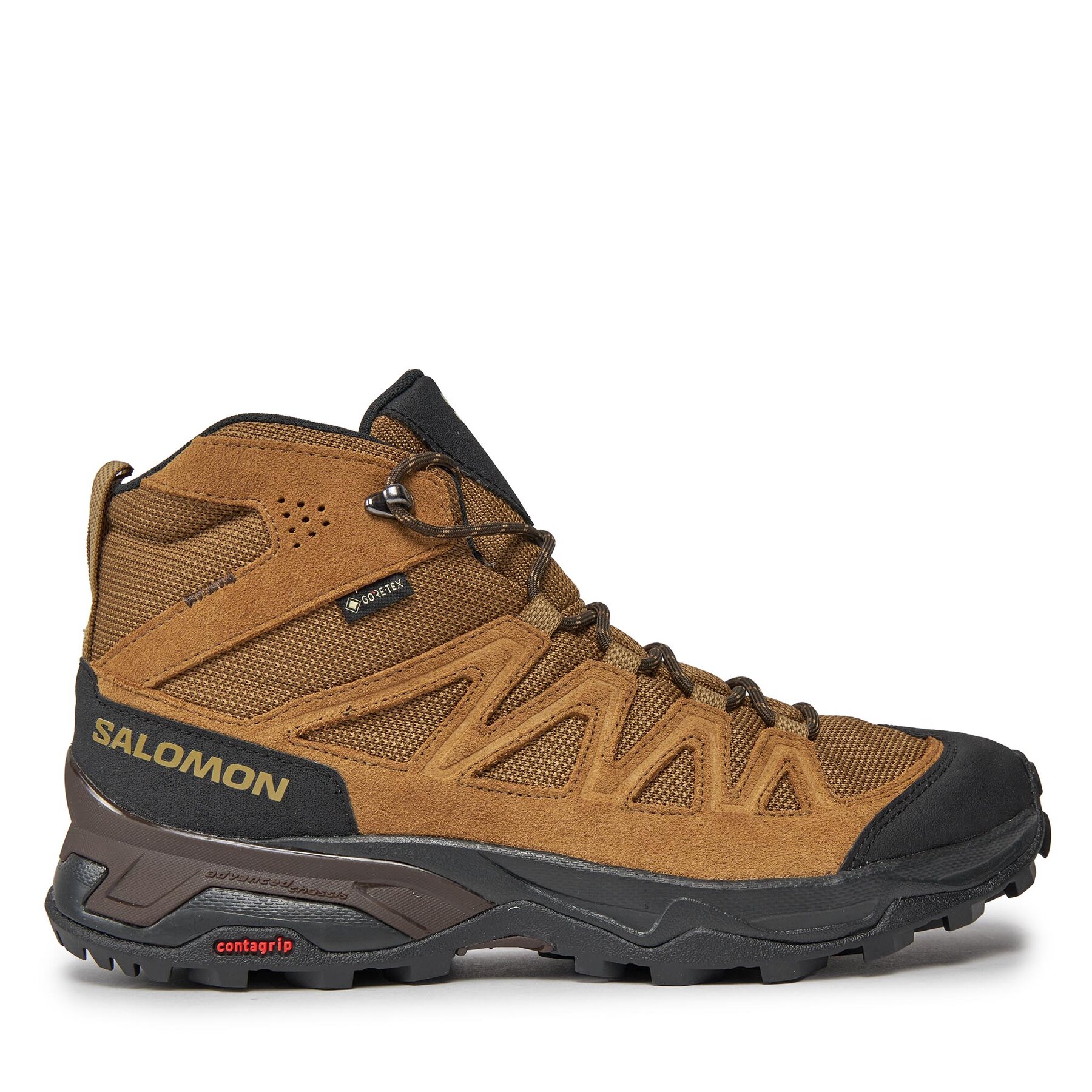 Trekkingschuhe Salomon X Ward Leather Mid GORE-TEX L47181800 Kangaro/Black/Dull Gold von Salomon