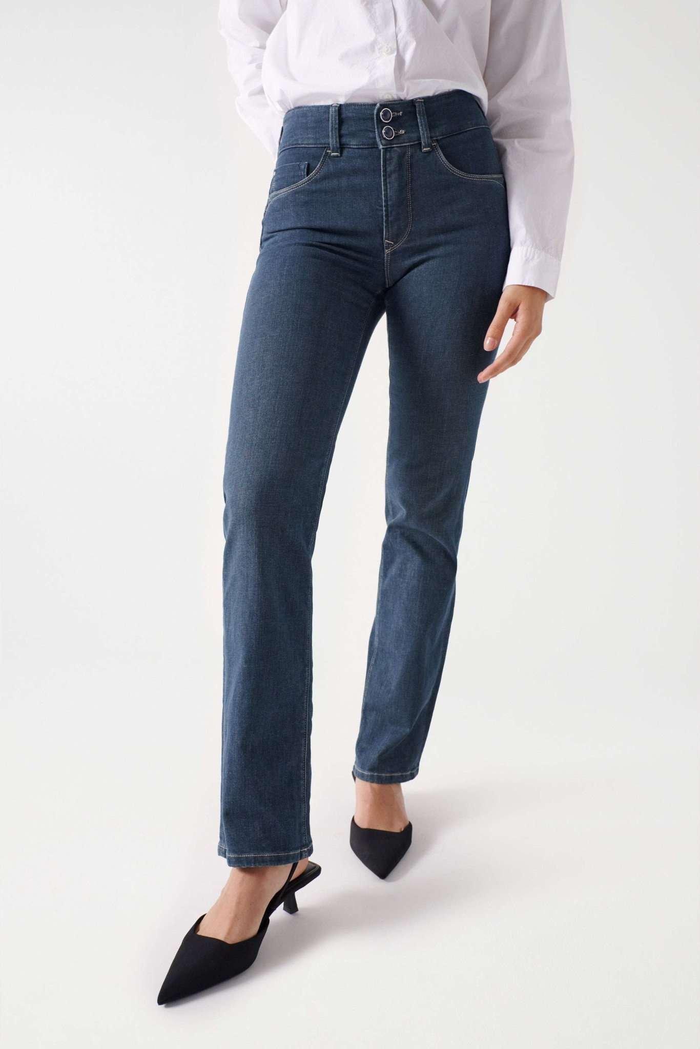 Jeans Straight Leg Secret Straight Damen Blau Denim W27 von Salsa