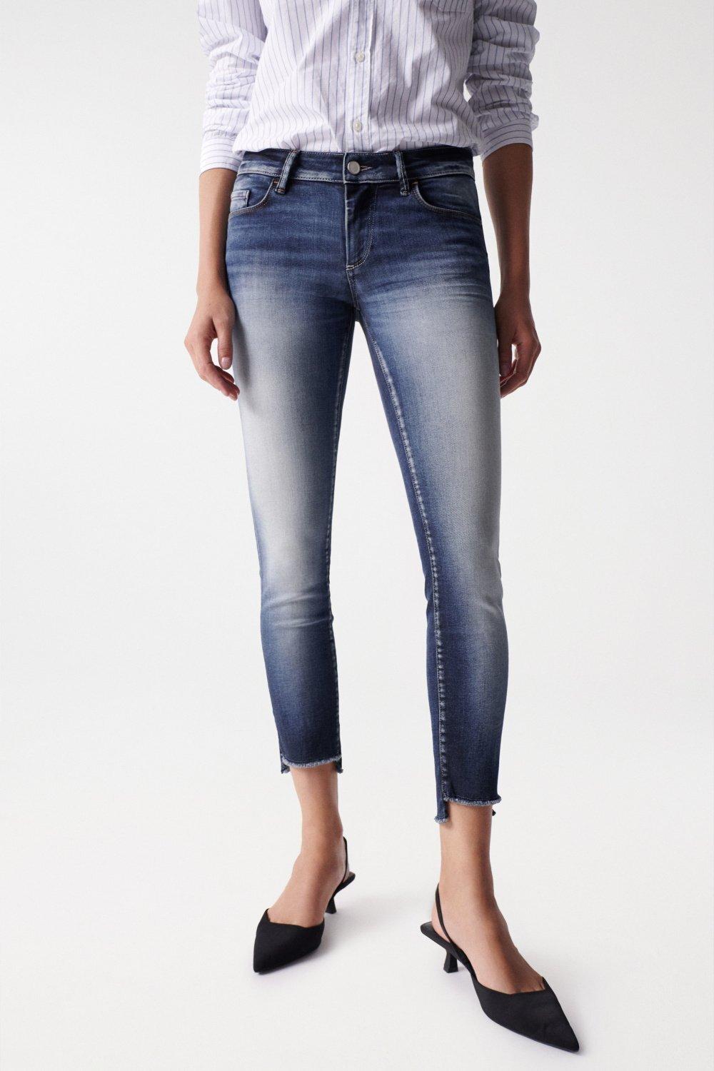 Jeans Wonder Cropped Skinny Damen Blau W28 von Salsa