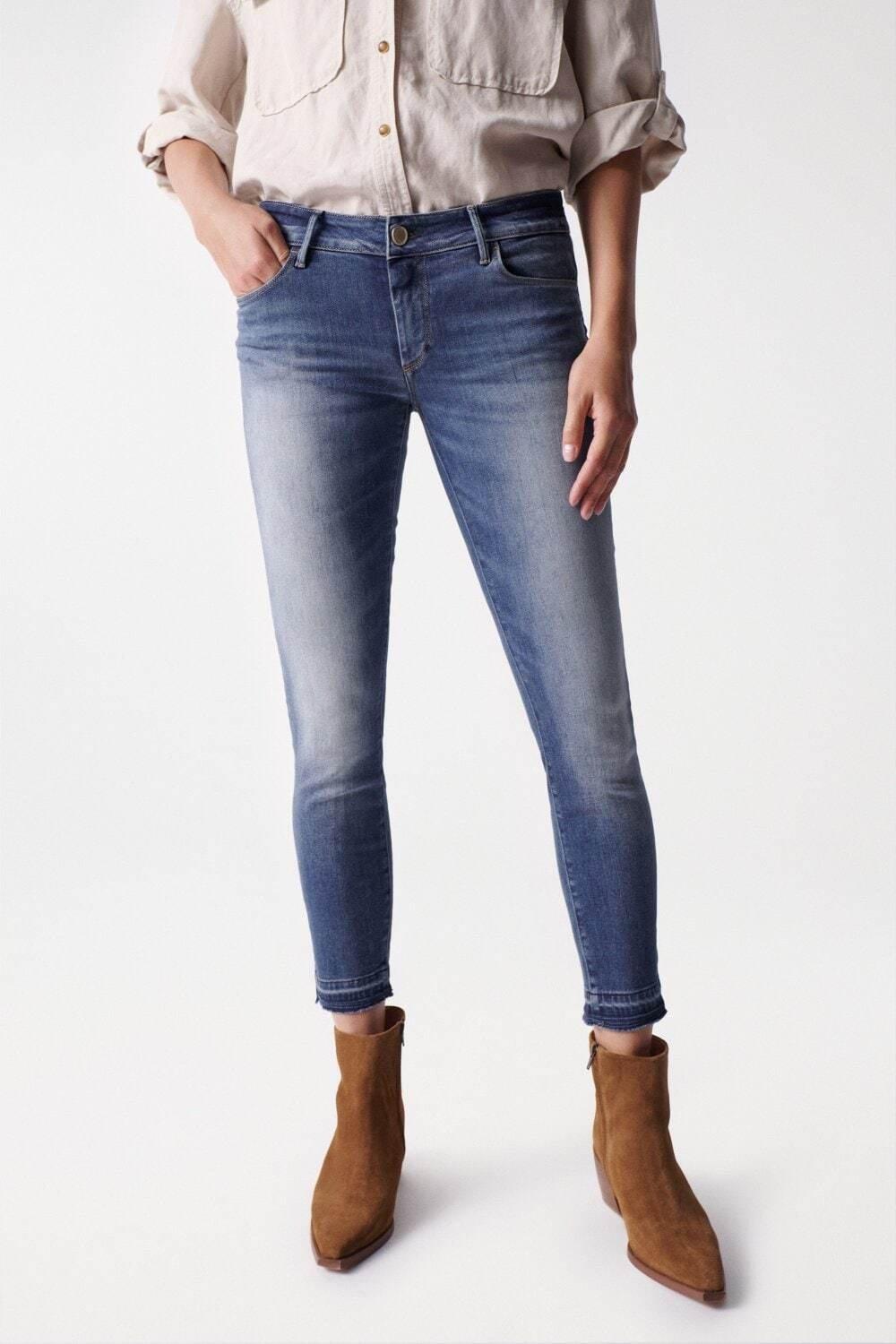 Jeans Wonder Cropped Skinny Damen Blau W29 von Salsa