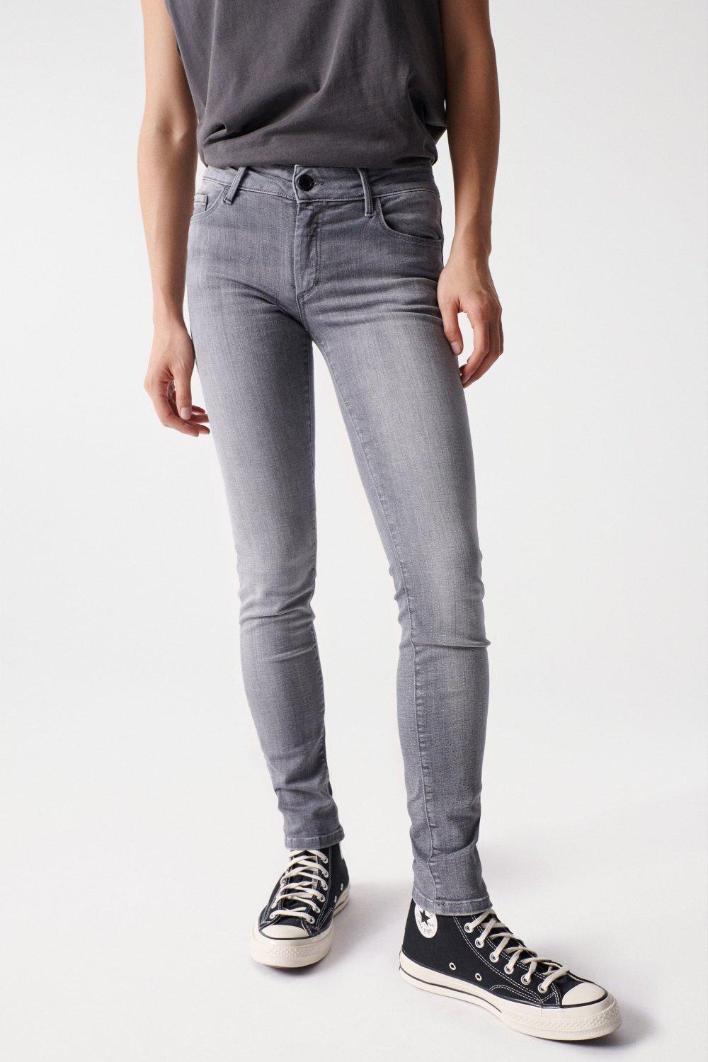 Jeans Wonder Skinny Damen Taubengrau W33 von Salsa