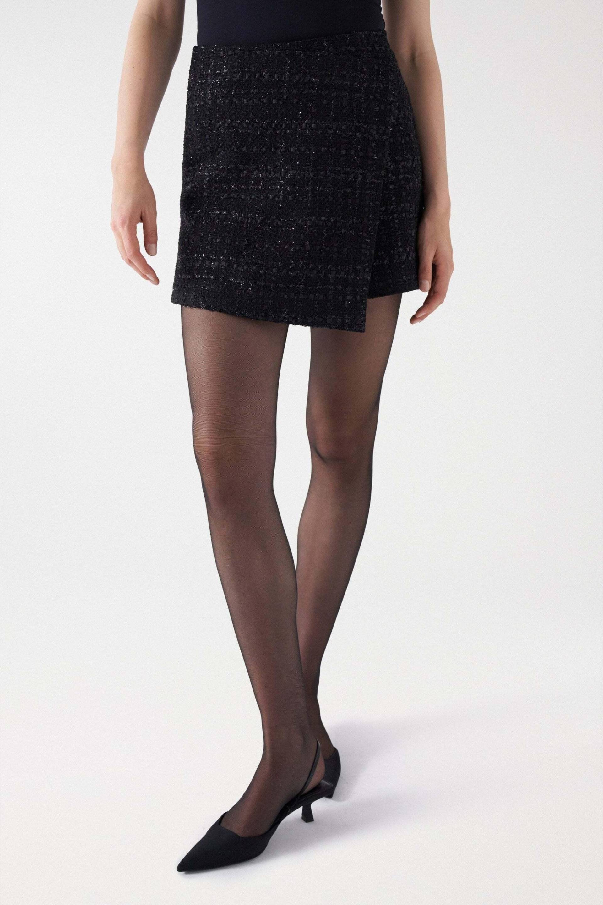 Röcke Tweed Mini Skort Damen Schwarz XS von Salsa