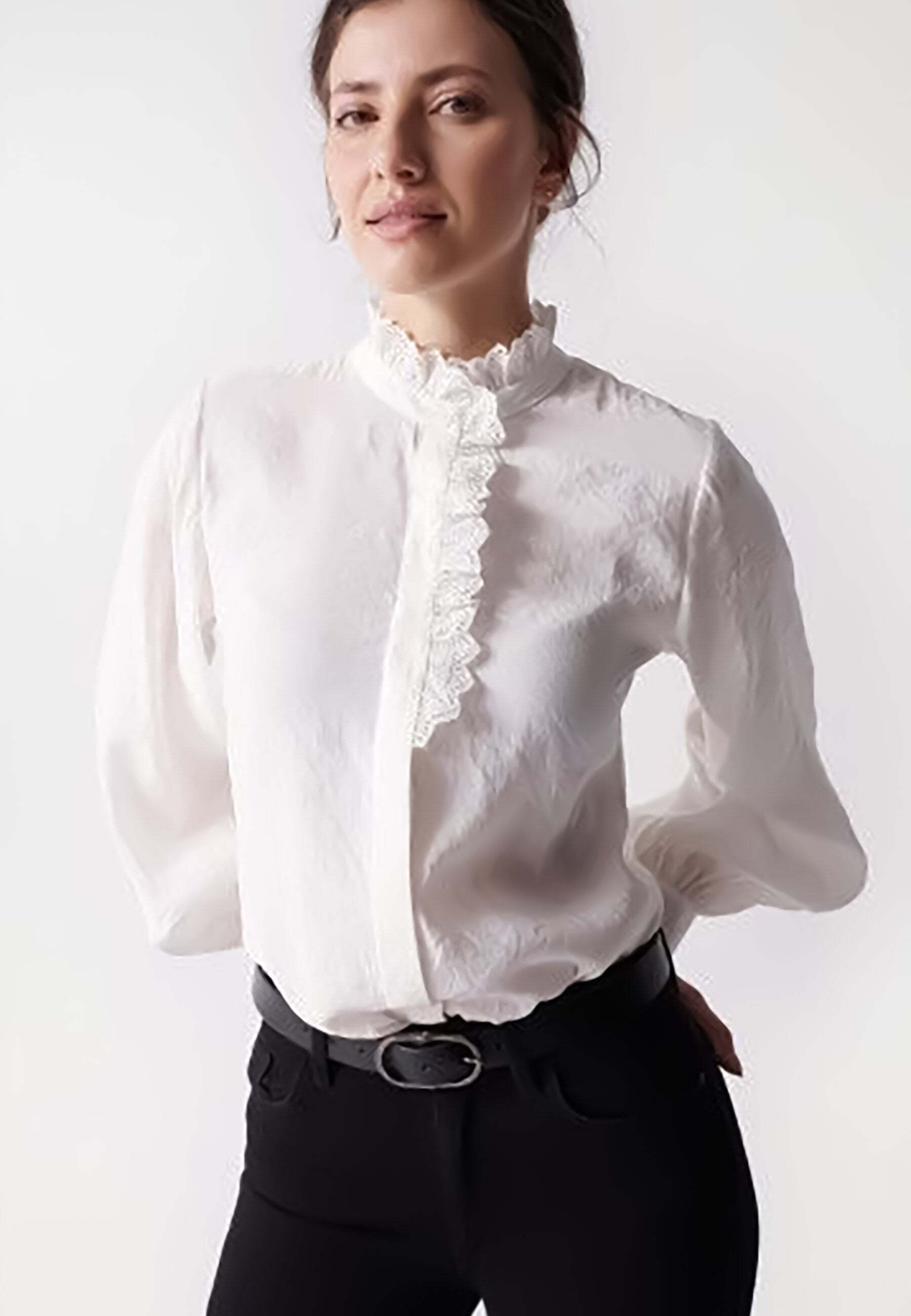 Salsa Hemdbluse »Salsa Blusen Lace Trim Tea Blouse« Salsa Hemdbluse »Salsa Blusen Lace Trim Tea Blouse« von Salsa