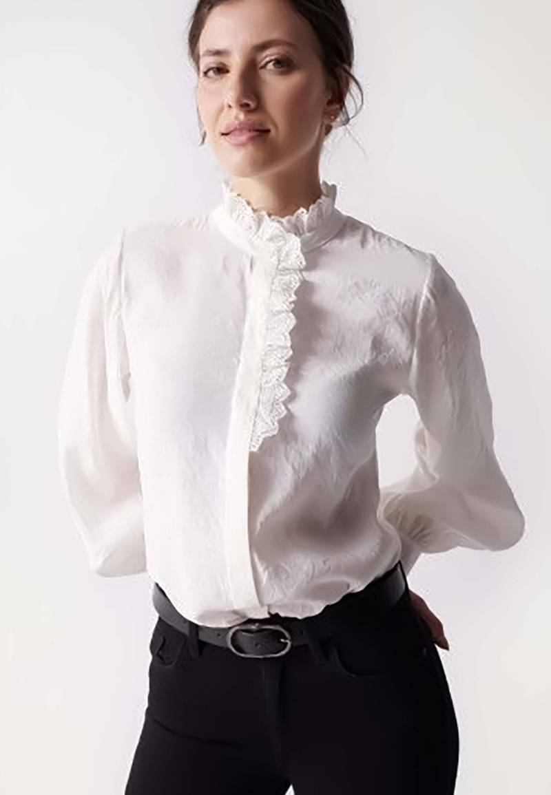 Salsa Hemdbluse »Salsa Blusen Lace Trim Tea Blouse« von Salsa