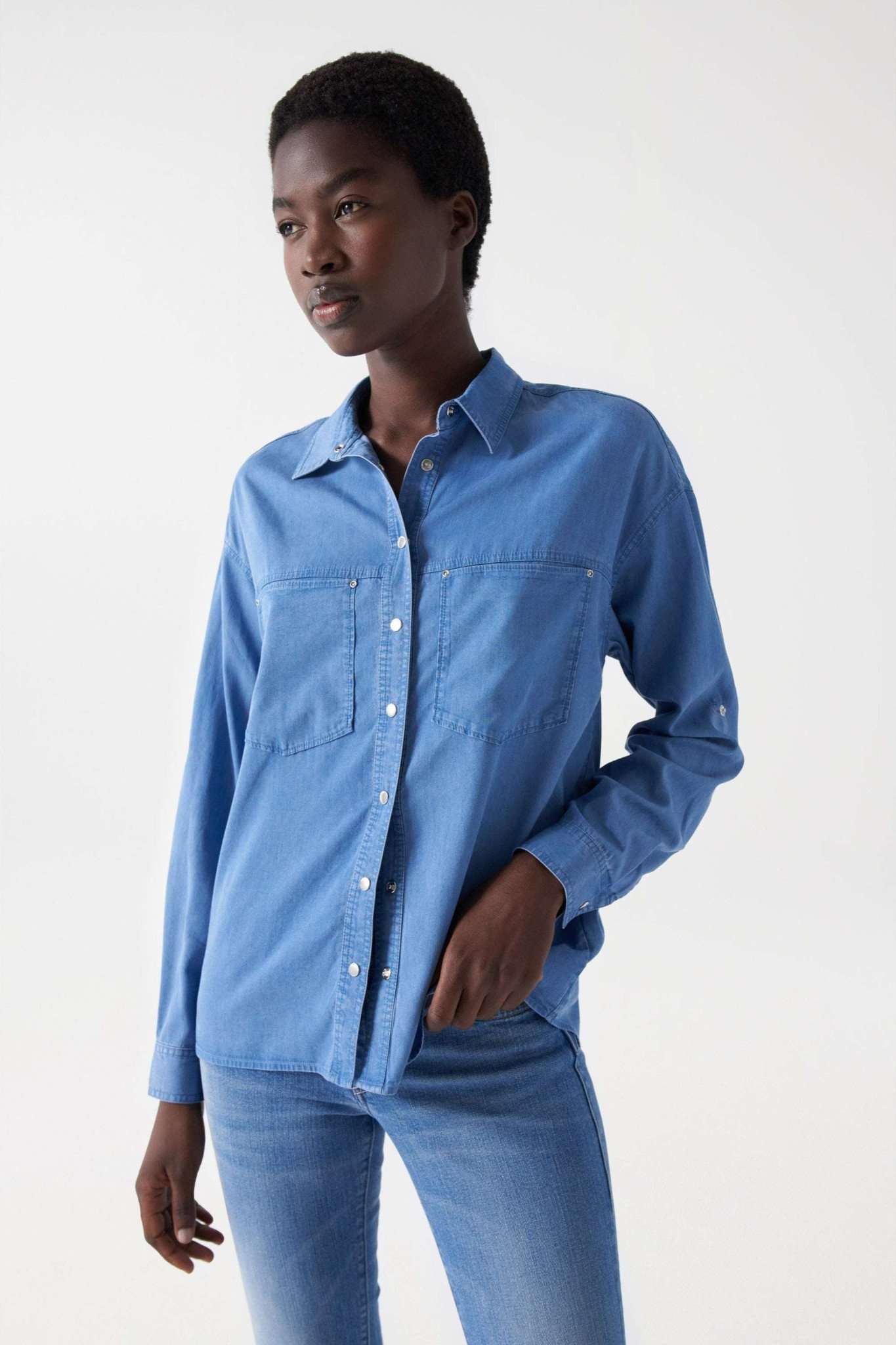 Salsa Jeansbluse »Jeanshemden Shirt Regular In Tencel« von Salsa